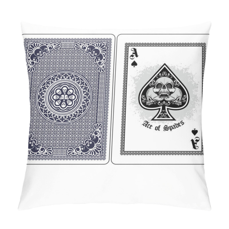 Personality  Playing Card,ace Of Spades With Skull Pillow Covers