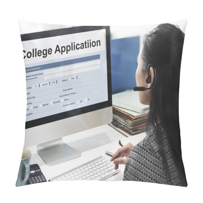 Personality  Businesswoman Working On Computer Pillow Covers