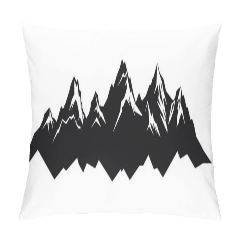 Personality  Mountain Silhouette On White Background. Vector Illustration Pillow Covers