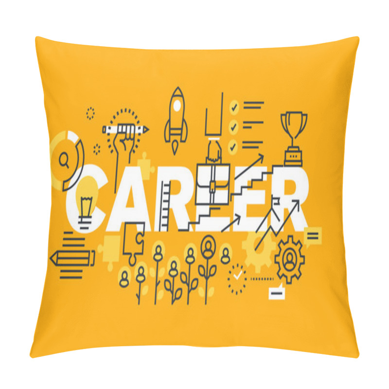 Personality  Thin Line Flat Design Banner For CAREER Web Page Pillow Covers