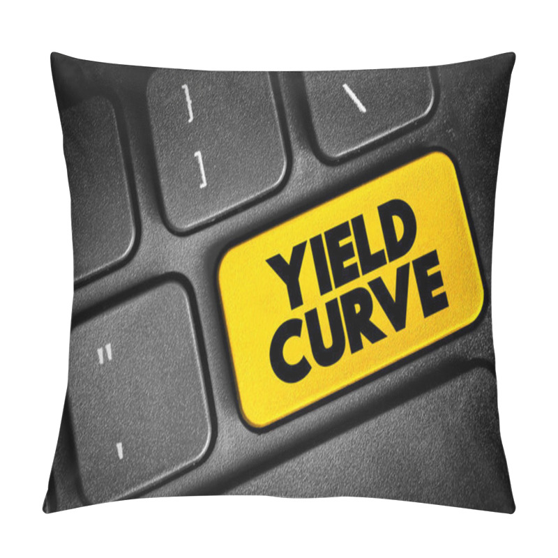 Personality  Yield Curve Is A Line That Plots Yields Of Bonds Having Equal Credit Quality But Differing Maturity Dates, Text Button On Keyboard, Concept Background Pillow Covers