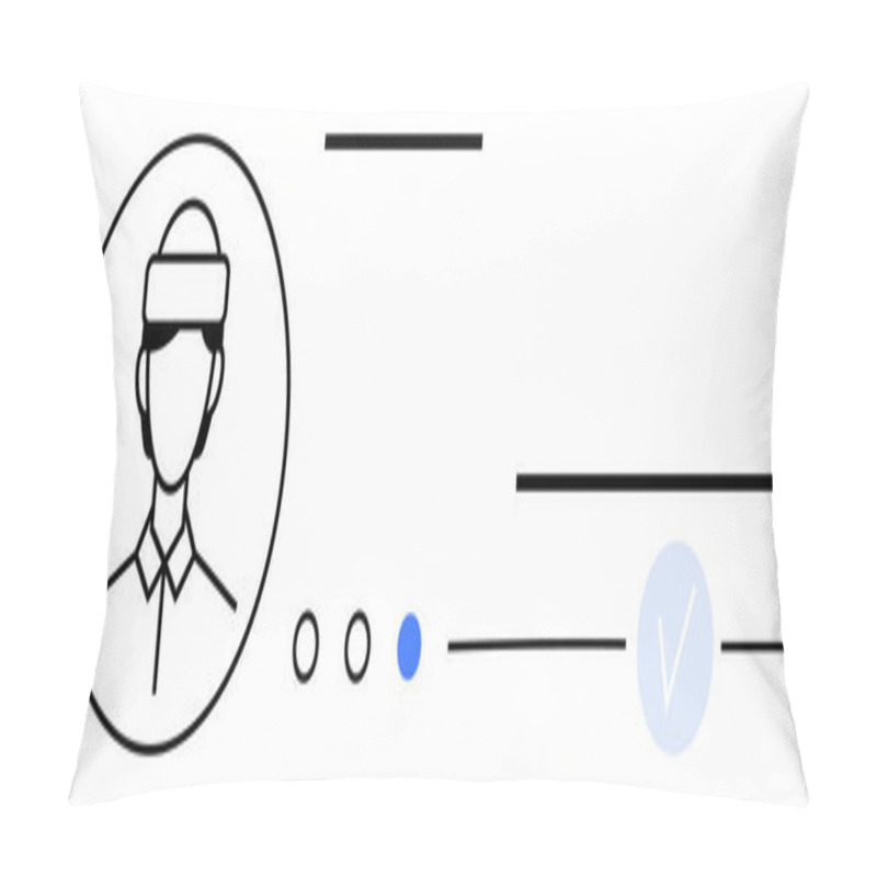 Personality  User Profile With Avatar Wearing Headgear, Three Status Indicators With One Highlighted, And Verification Checkmark. Ideal For Social Media, User Profiles, Online Identity, Verification, Professional Pillow Covers