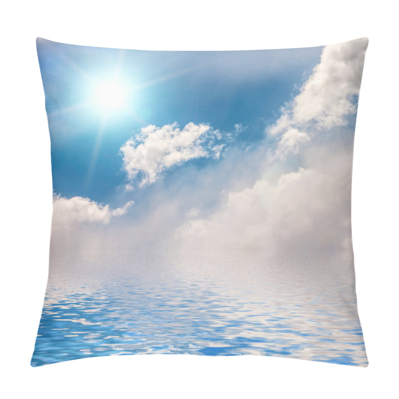 Personality  Sky And Sun Reflected In Water. Pillow Covers