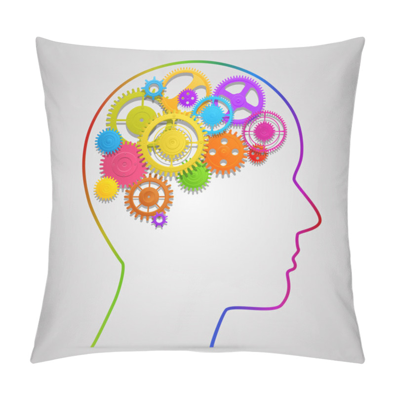 Personality  Head With Gears In Brain Pillow Covers