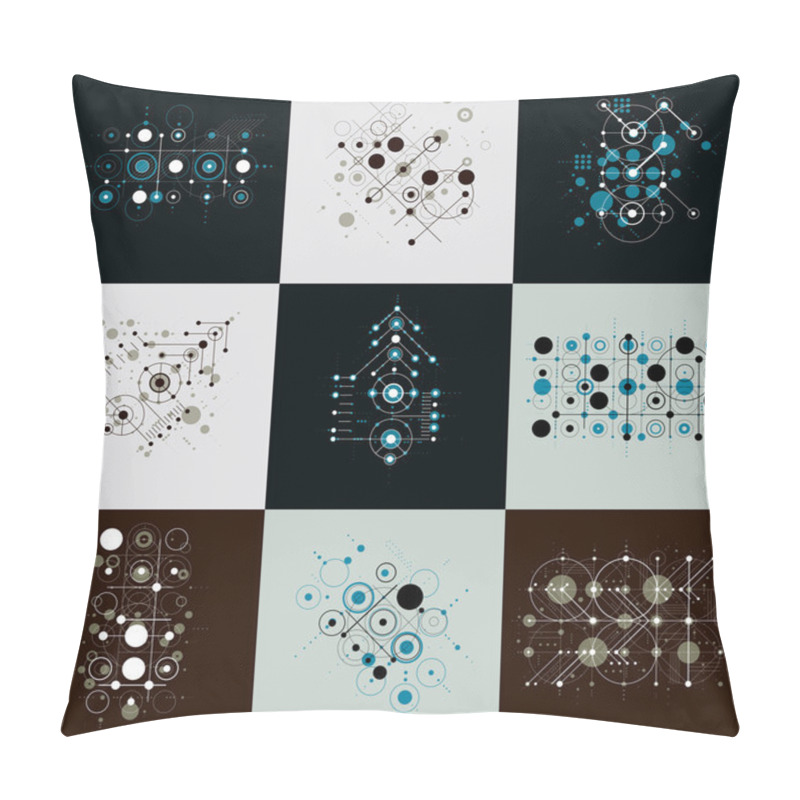 Personality  Set Of Bauhaus Retro Style Compositions Pillow Covers