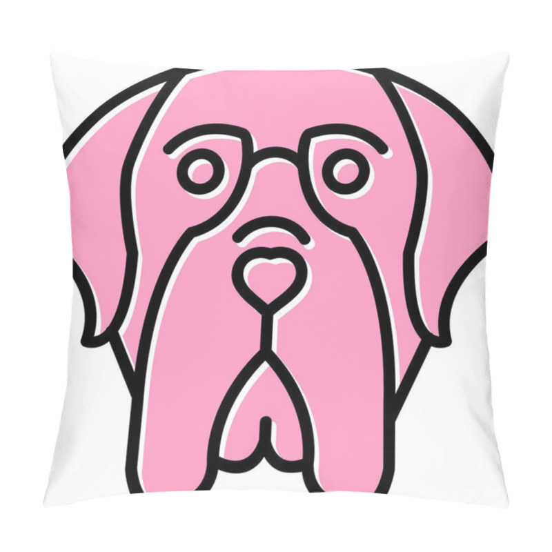 Personality  English Mastiff Dog Head Icon Vector Illustration Pillow Covers