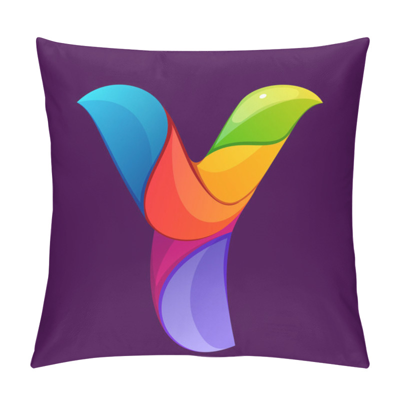 Personality  Y Letter Logo Formed By Twisted Lines. Pillow Covers