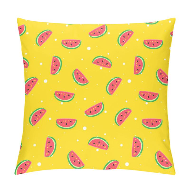 Personality  Vector Funny Seamless Pattern In Trendy Hand Drawn Doodle Style. Cute Simple Watermelon Background With Dots. Pillow Covers