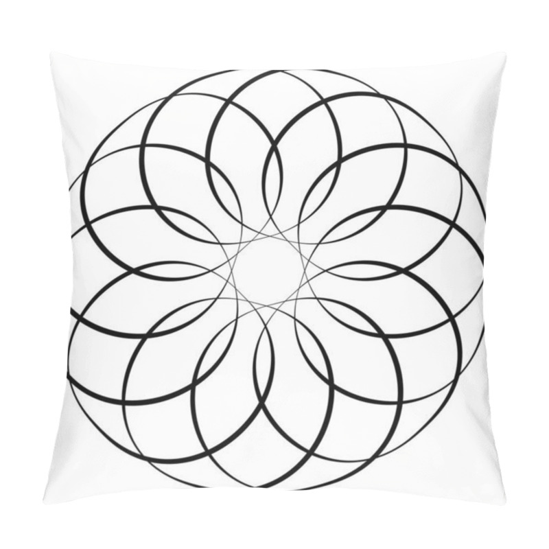 Personality  Abstract Circle, Circular Geometric Graphic, Icon And Symbol. Radial, Concentric Element, Logo Shape Pillow Covers