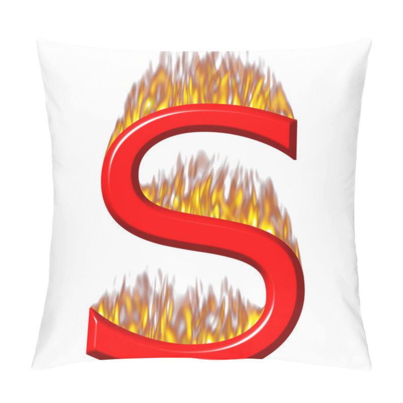 Personality  3D Letter S On Fire Pillow Covers