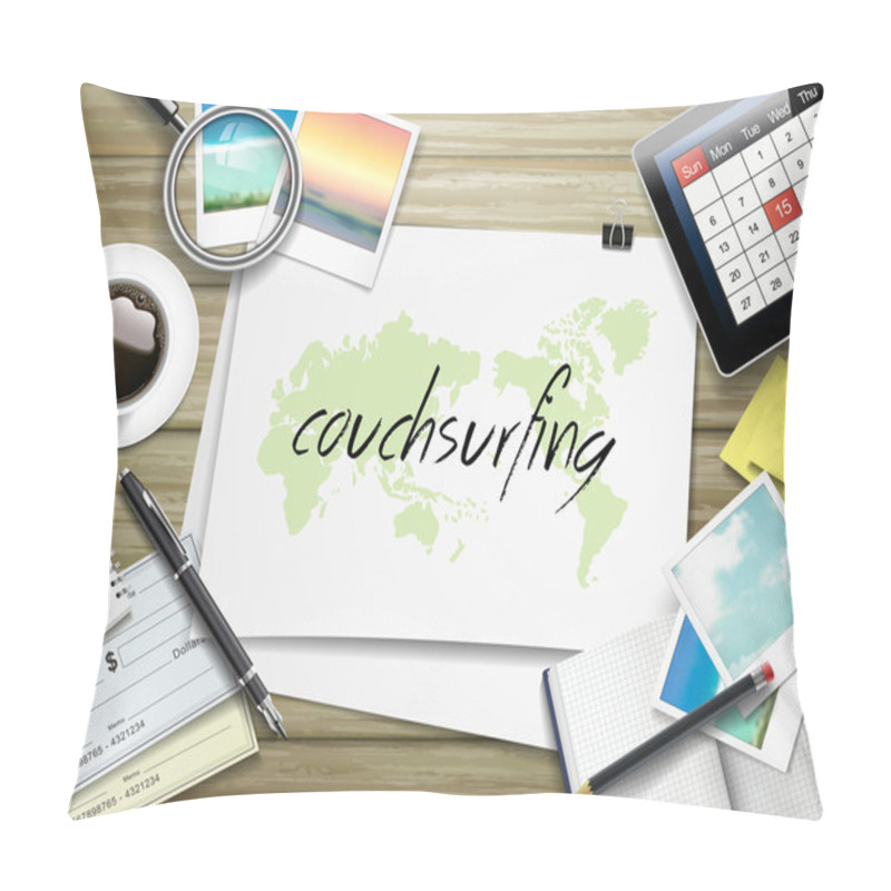 Personality  Couchsurfing Word Written On Paper Pillow Covers