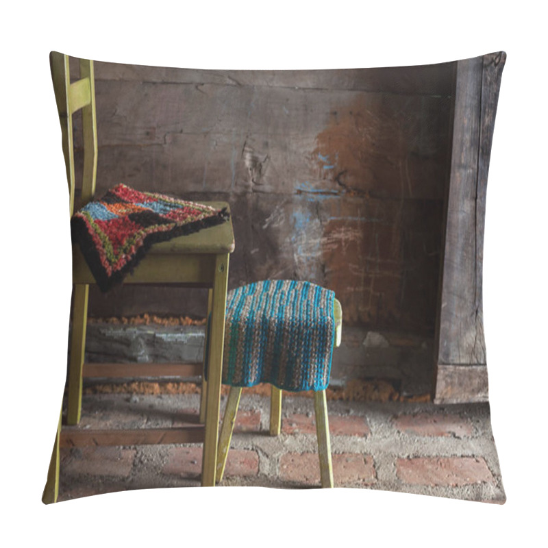 Personality  Two Wooden Chairs Pillow Covers