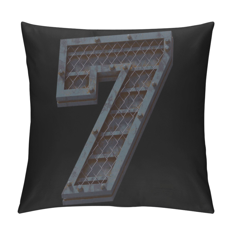 Personality  Heavy Metal Font. Number 7. Pillow Covers