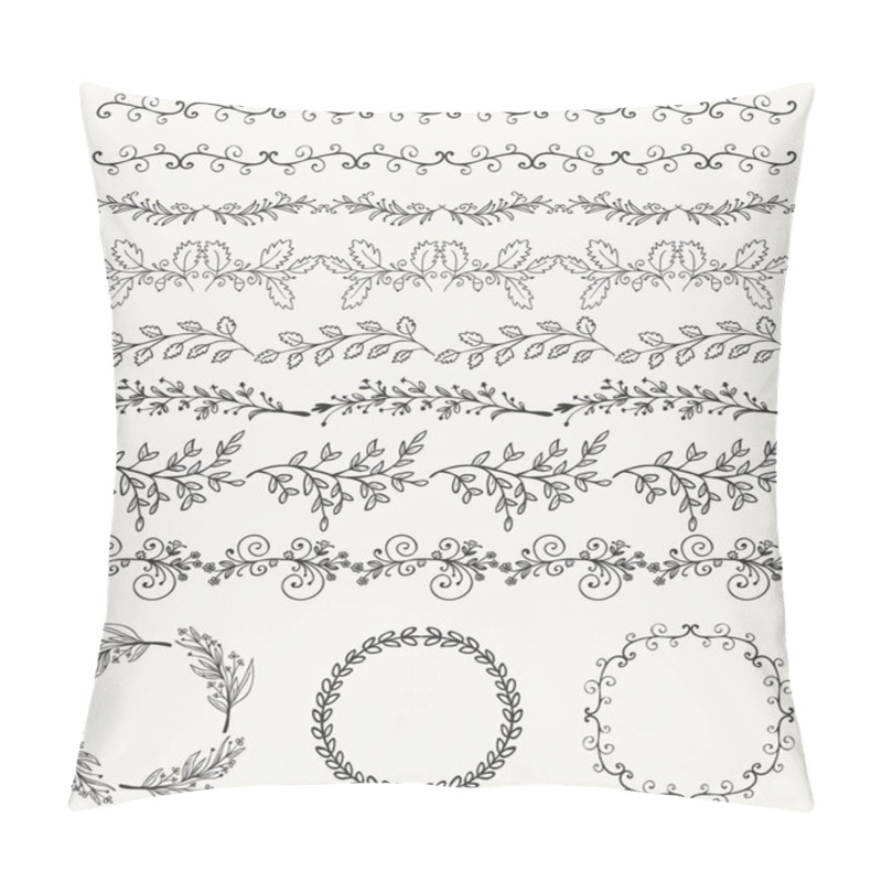 Personality  Hand Sketched Seamless Borders, Frames, Dividers, Swirls Pillow Covers