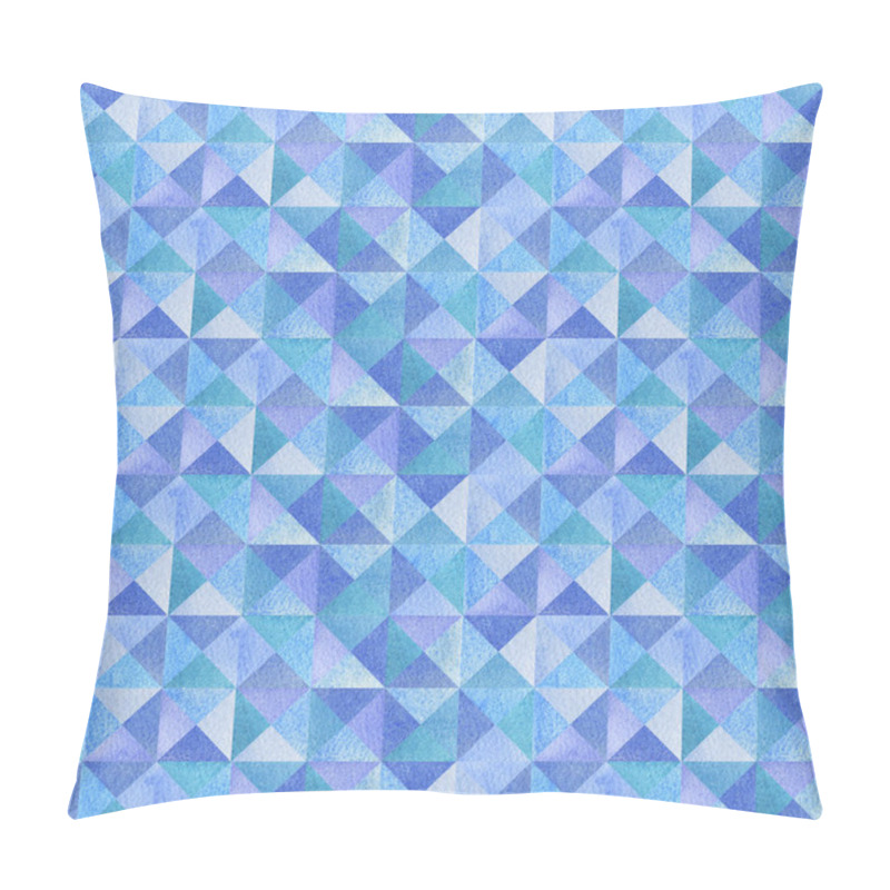 Personality  Mosaic Background, Blue Triangles Pillow Covers