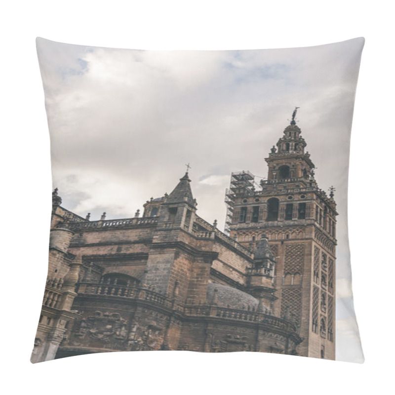 Personality  Old Gothic Seville Cathedral Under Cloudy Sky, Spain Pillow Covers