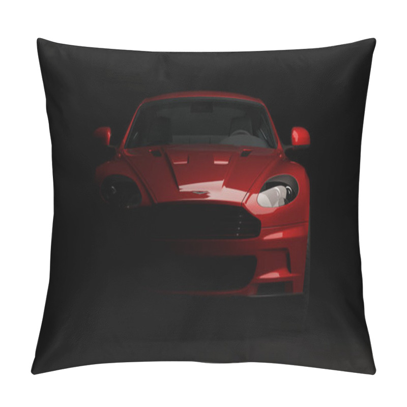 Personality  Almaty, Kazakhstan. April 15: British Luxury Sport Car Coupe Aston Martin DBS On Black Background. 3D Render Pillow Covers