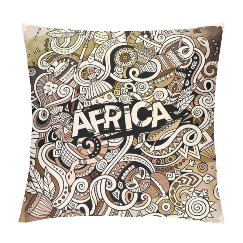 Personality  Cartoon Cute Doodles Africa Illustration Pillow Covers