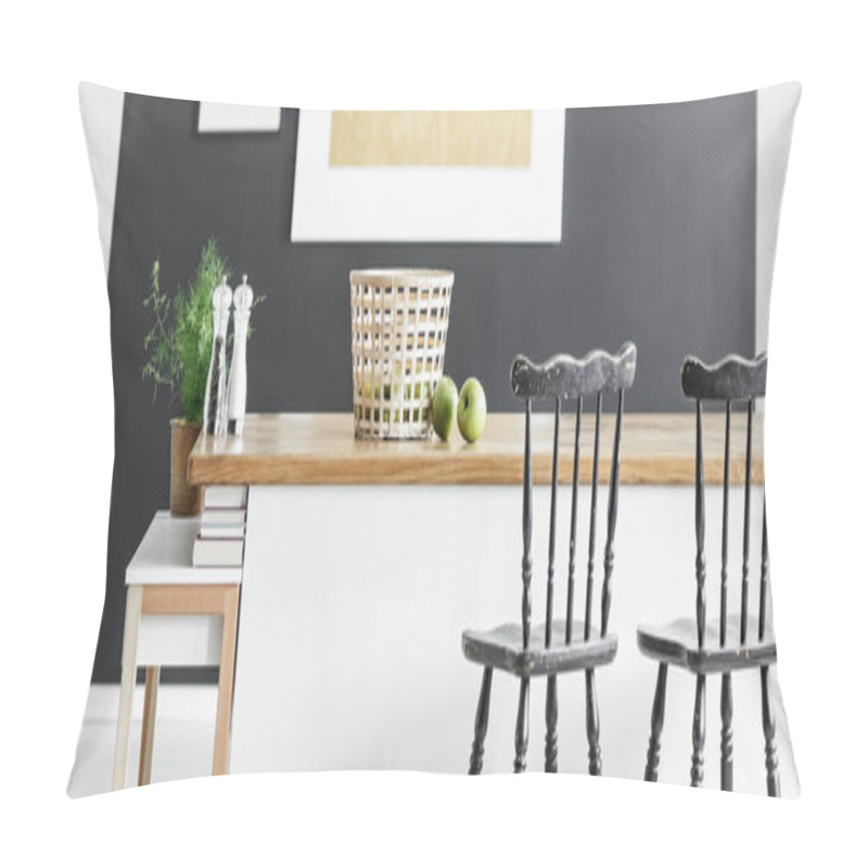 Personality  Bar Chairs At Kitchen Island Pillow Covers