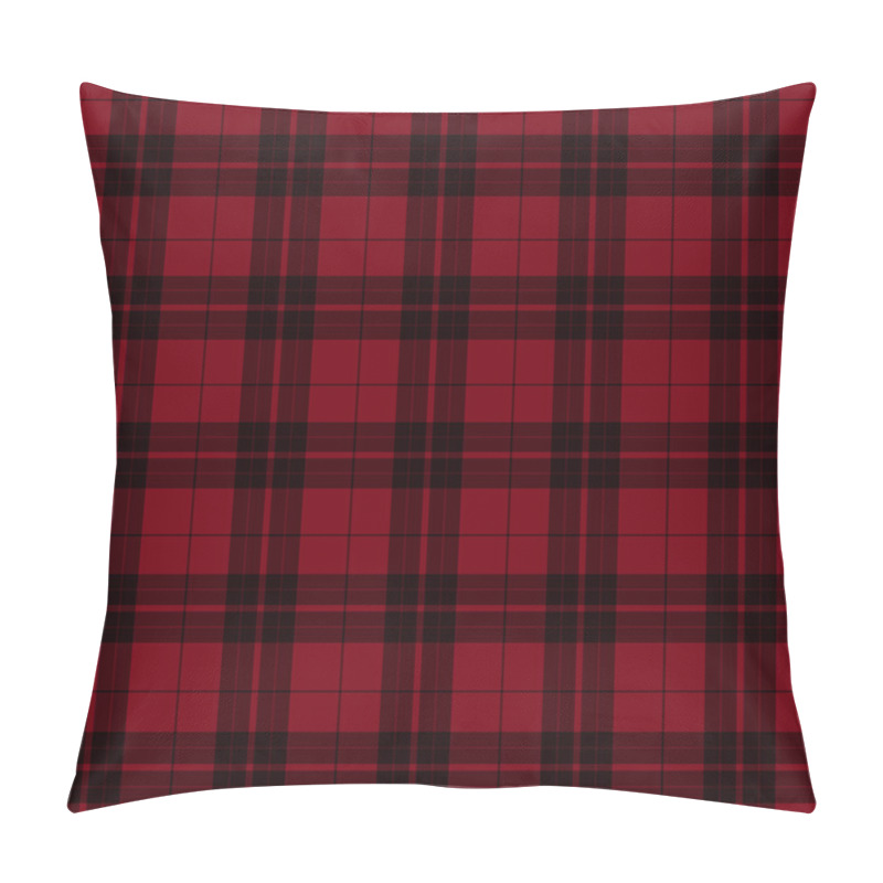 Personality  Red And Black Plaid Fabric Background Pillow Covers