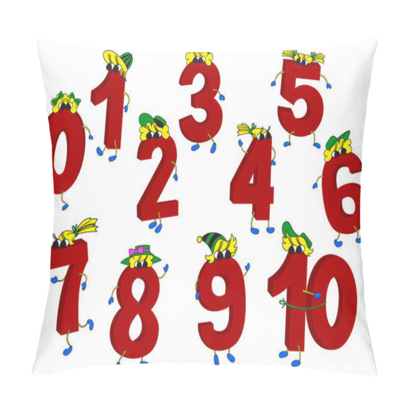 Personality  Set Of 3D Funny Animated Red Numbers Pillow Covers