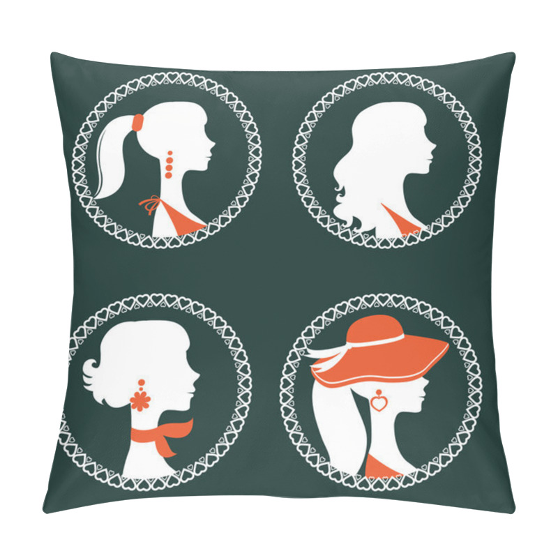 Personality  Beautiful Elegant Women Silhouettes Set Pillow Covers