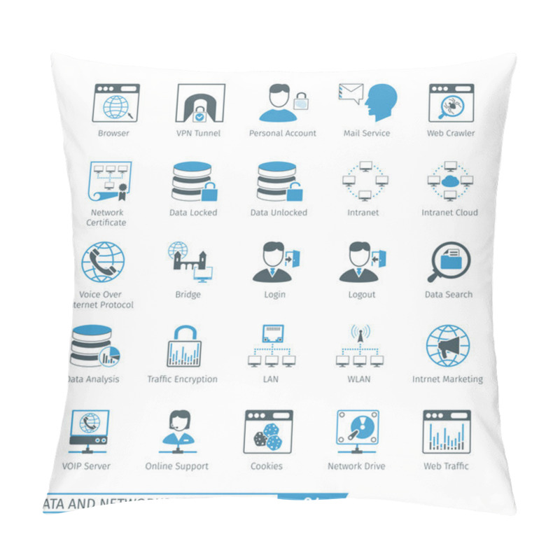 Personality  Networks Icon Set 04 Pillow Covers