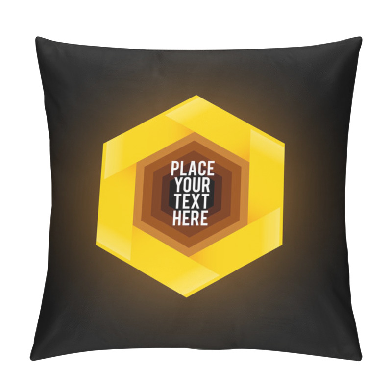 Personality  Yellow Hexagon Shape On Dark Background Pillow Covers