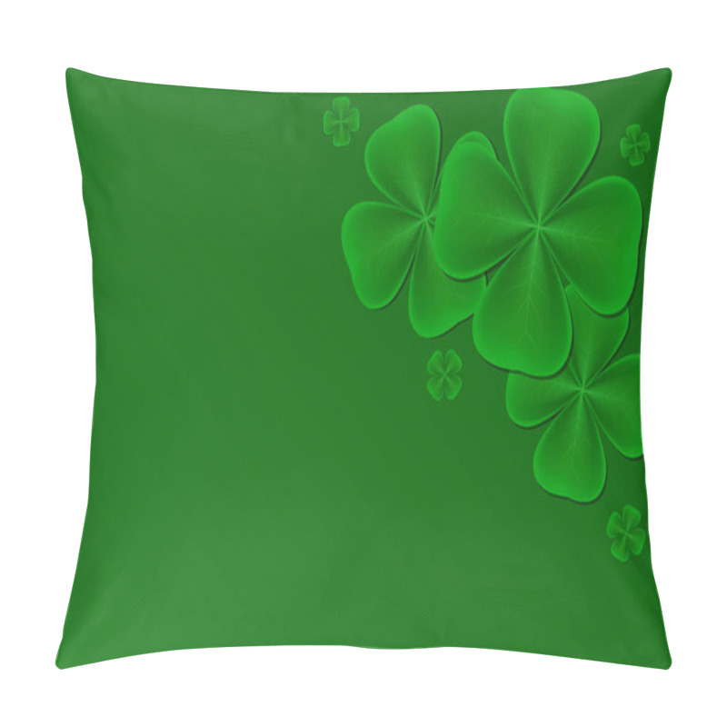 Personality  Clover Leaves On A Green Background With A Space For Text. Vector Illustration. Design Template For A Postcard, Poster, Banner Pillow Covers