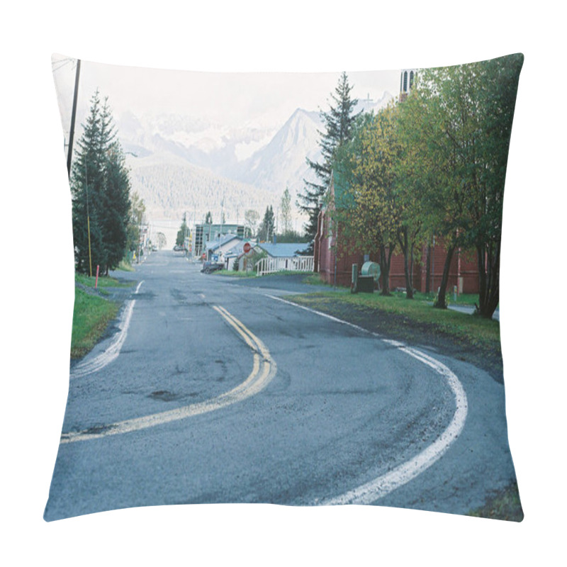 Personality  Bend In Road In Seward Alaska Pillow Covers