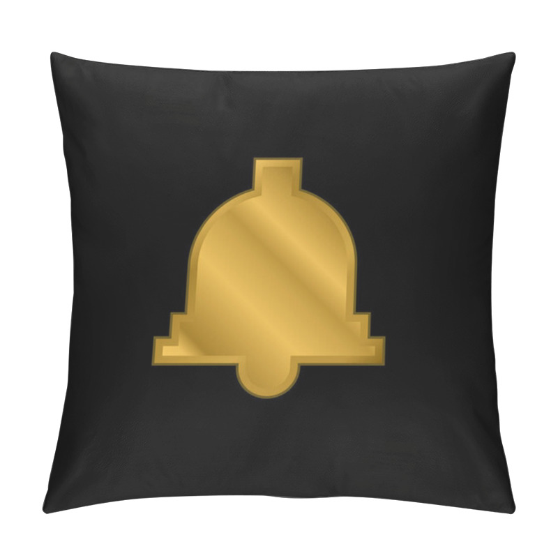 Personality  Bell Gold Plated Metalic Icon Or Logo Vector Pillow Covers