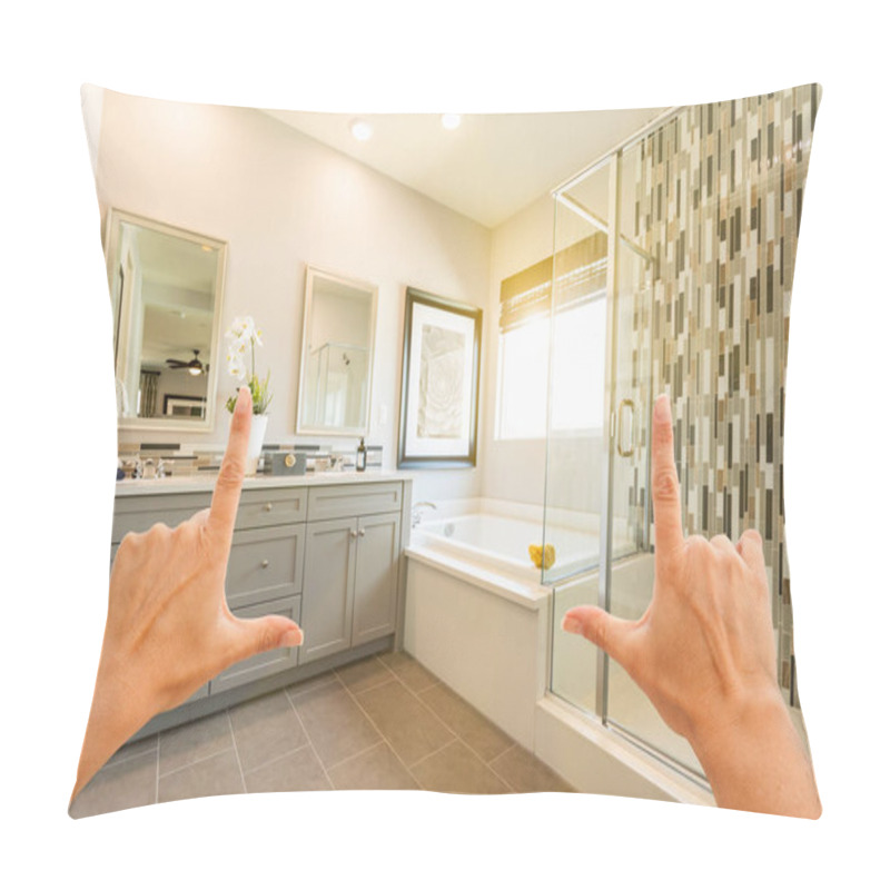 Personality  Hands Framing Custom Master Bathroom Interior Pillow Covers