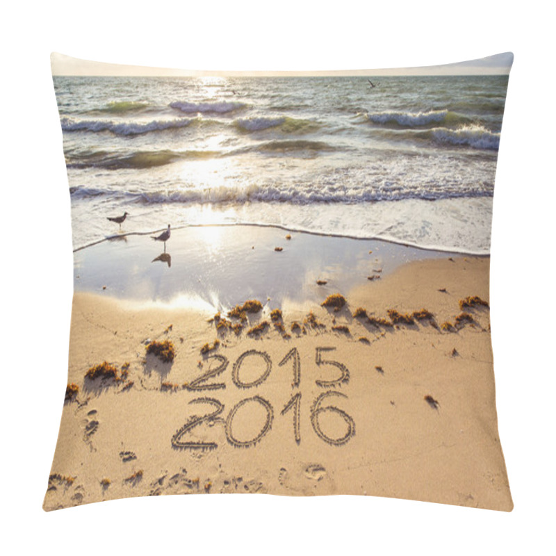 Personality  2015 And 2016 Signs On A Beach Sand Pillow Covers