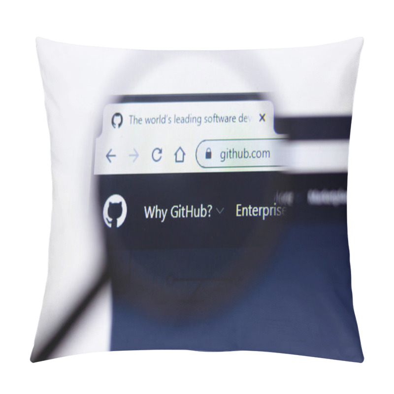 Personality  New York City, USA - 5 February 2020: GitHub Website Page Close Up, Illustrative Editorial Pillow Covers