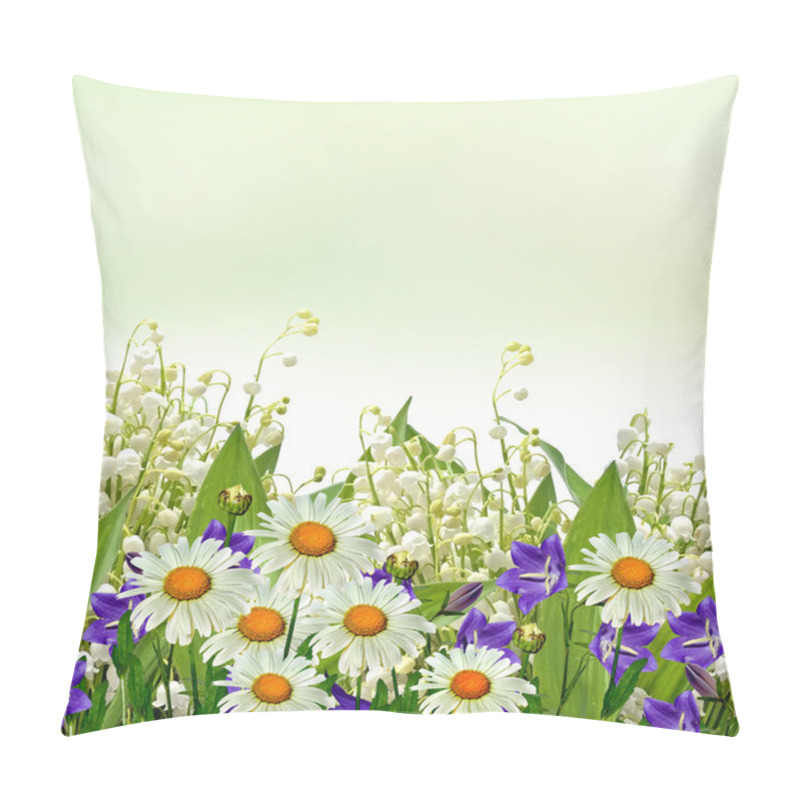 Personality  Summer Landscape With Wildflowers. Pillow Covers