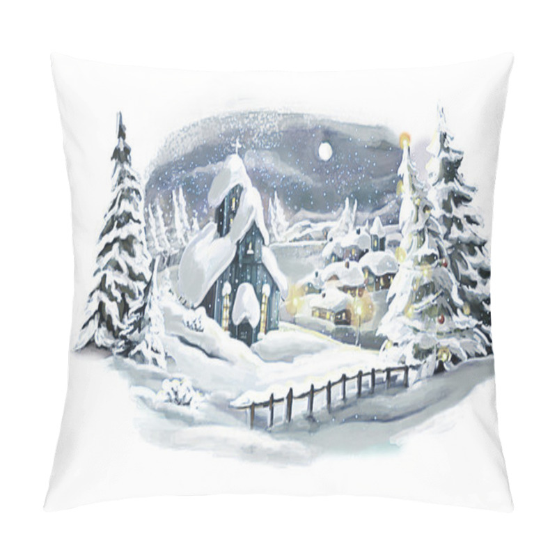 Personality  Christmas Fairy Tale Village Pillow Covers