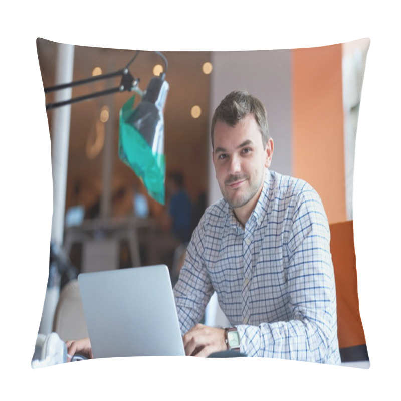 Personality  Startup Business, Software Developer Working On Computer Pillow Covers