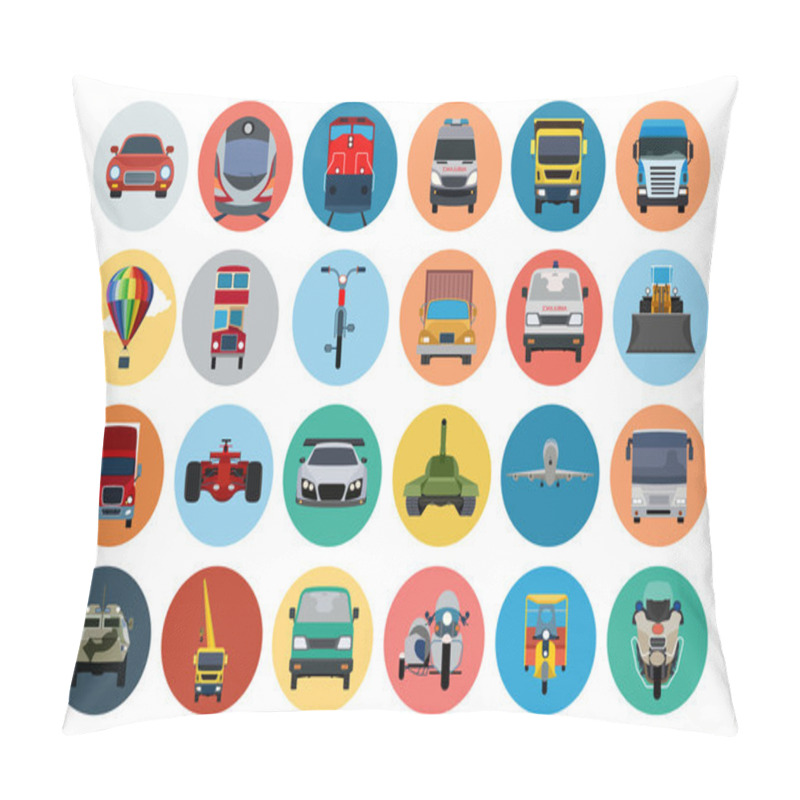 Personality  Flat Transport Icons 2 Pillow Covers