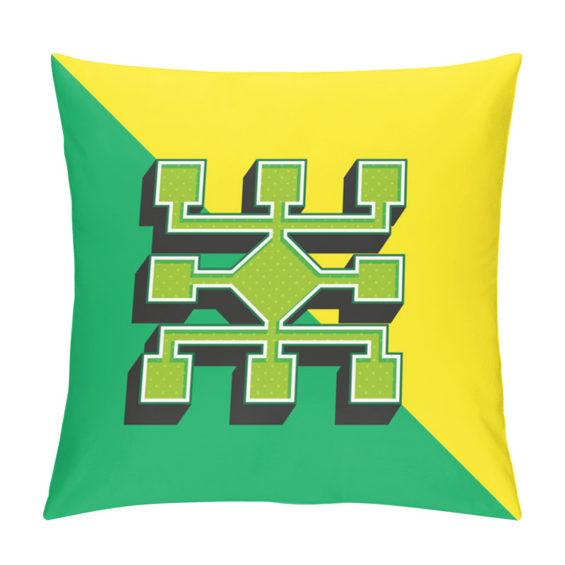 Personality  Algorithm Green And Yellow Modern 3d Vector Icon Logo Pillow Covers