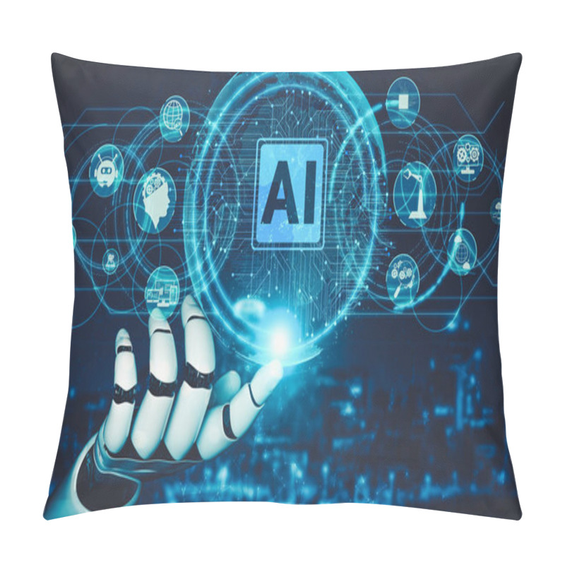 Personality  Future Artificial Intelligence And Machine Learning For AI Droid Robot Or Cyborg Pillow Covers