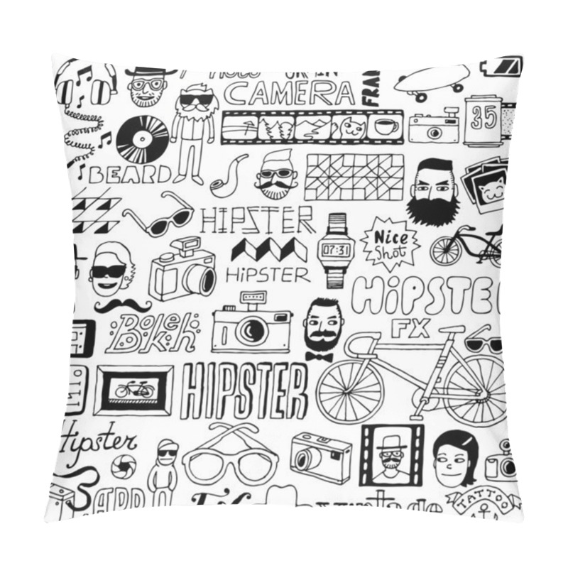 Personality  Hipster Doodle Mega Set Pillow Covers