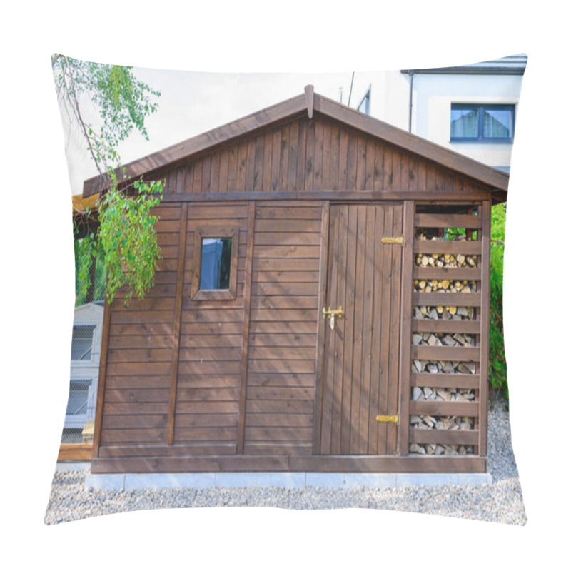 Personality  Garden Shed Exterior In Spring, With Woodshed Pillow Covers