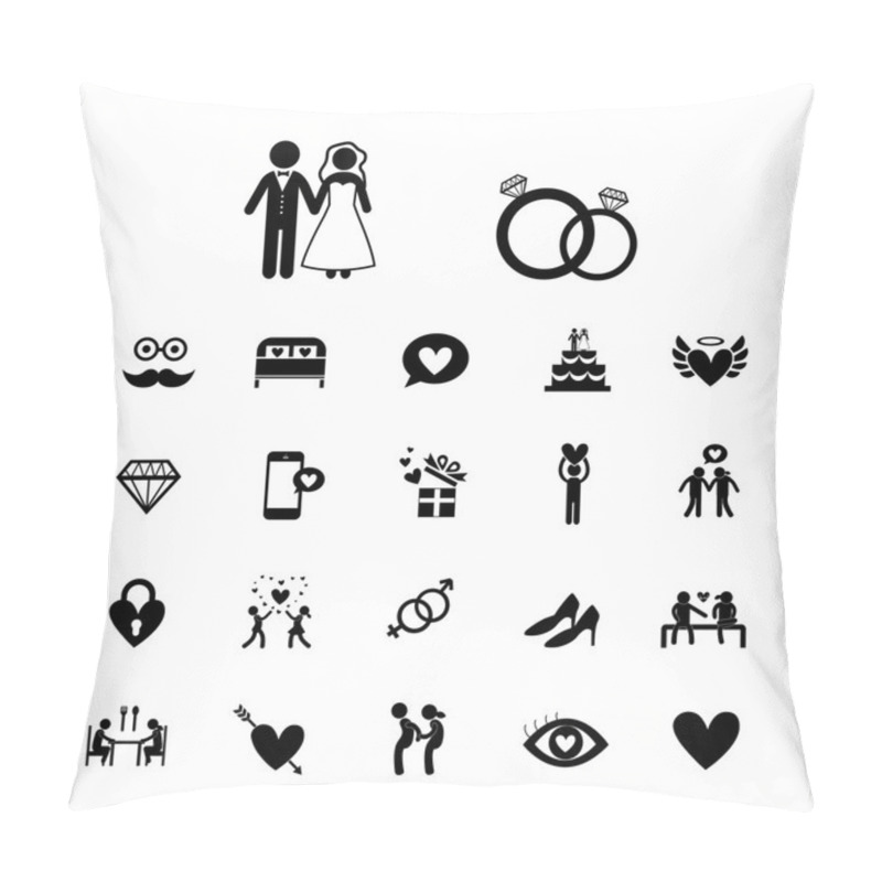 Personality  Wedding Icons Set Pillow Covers