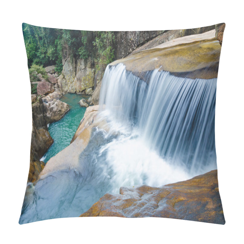 Personality  Jungle Waterfall With Flowing Water, Large Rocks Pillow Covers