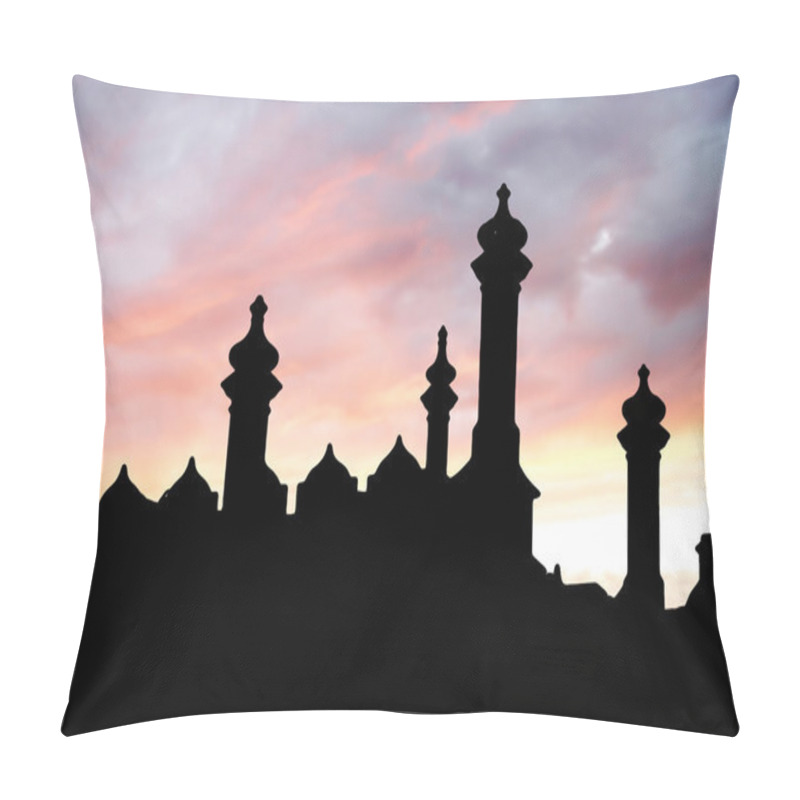 Personality  Castle Silhouette On Sunset Sky Background Pillow Covers