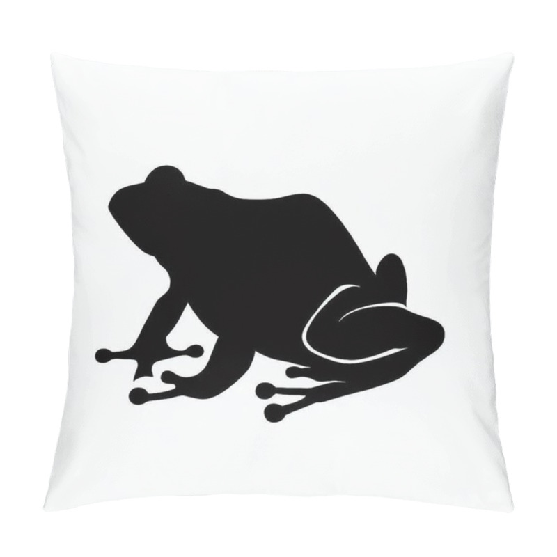 Personality  Vector Silhouette Of Frog, Cute Frog Graphic For Amphibian And Nature Themes Pillow Covers