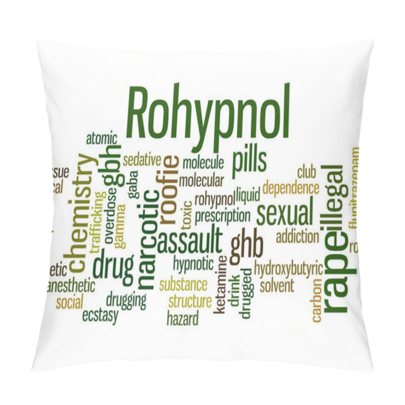 Personality  Rohypnol, Word Cloud Concept 6 Pillow Covers