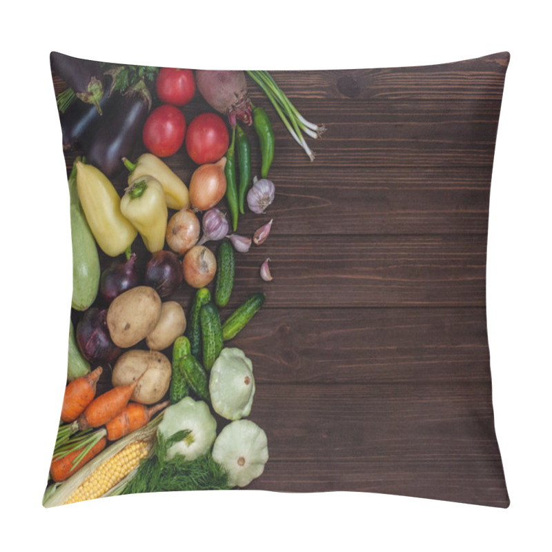 Personality  A bunch of ripe natural vegetables. pillow covers