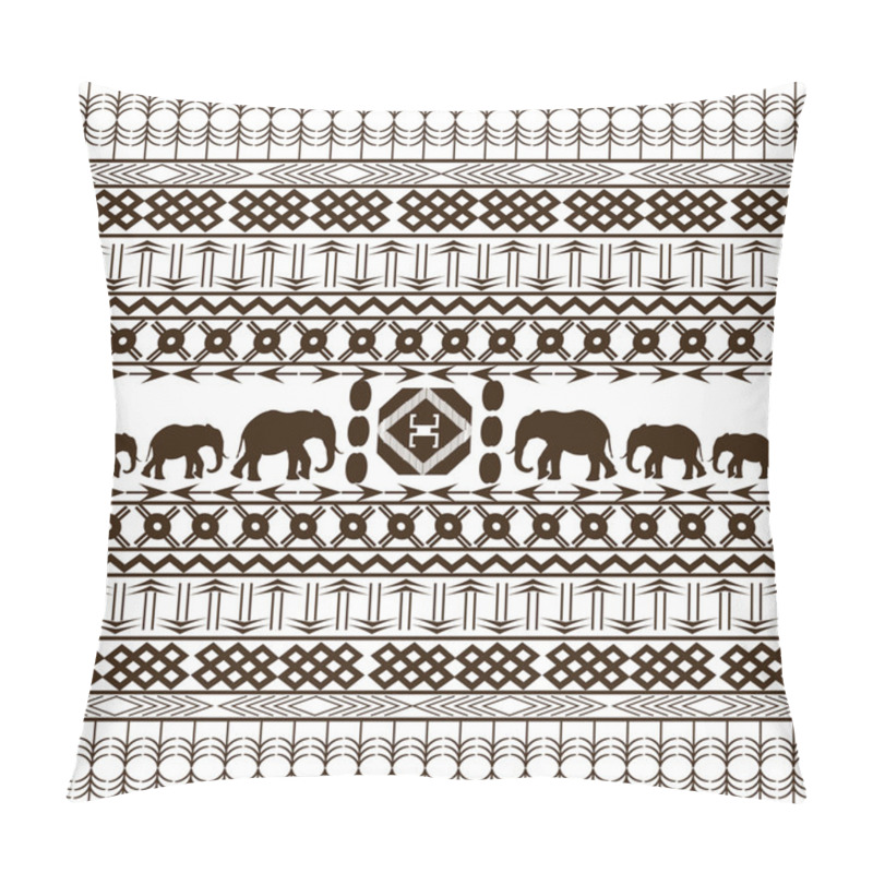 Personality  Traditional African Pattern With Elephants Silhouettes Pillow Covers