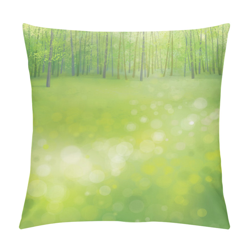 Personality  Spring  Forest Background. Pillow Covers